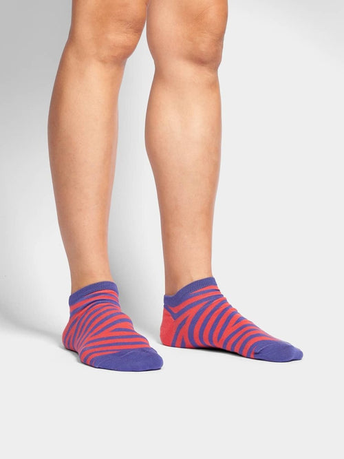 Dilly Socks Notre Chaussettes Baskets: Short Serrated Stripes