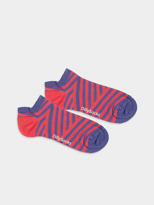 Dilly Socks Notre Chaussettes Baskets: Short Serrated Stripes