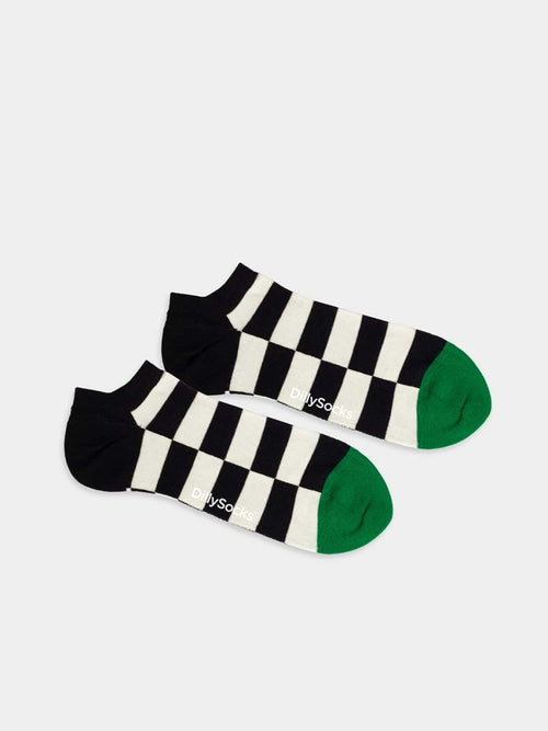 dilly socks Notre chaussettes de sneakers: Short Chessboard Visions