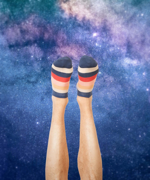 Dilly Socks Notre Chaussettes De Sneakers: Short Sunrise Stripes