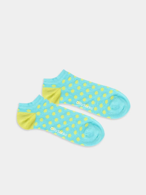 dilly socks Notre chaussettes de sneakers: Short Yellow Dots