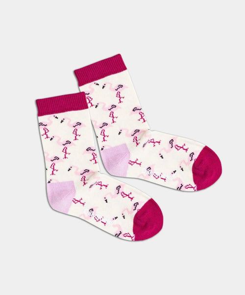 dilly socks Notre chaussettes pour enfants: Lil Cream Flamingo