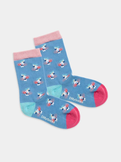 dilly socks Notre chaussettes pour enfants: Lil Tropical Bird of Paradise