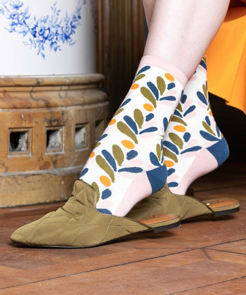 Dilly Socks Notre Chaussettes Pour Femmes: Beige Bouquet