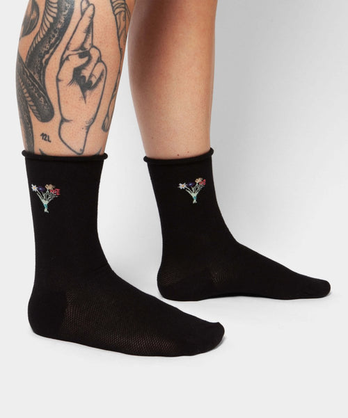 Dilly Socks Notre Chaussettes Pour Femmes: Black Bouquet