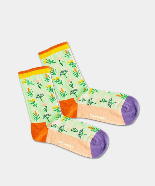 dilly socks Notre chaussettes pour femmes: Blossom Turf