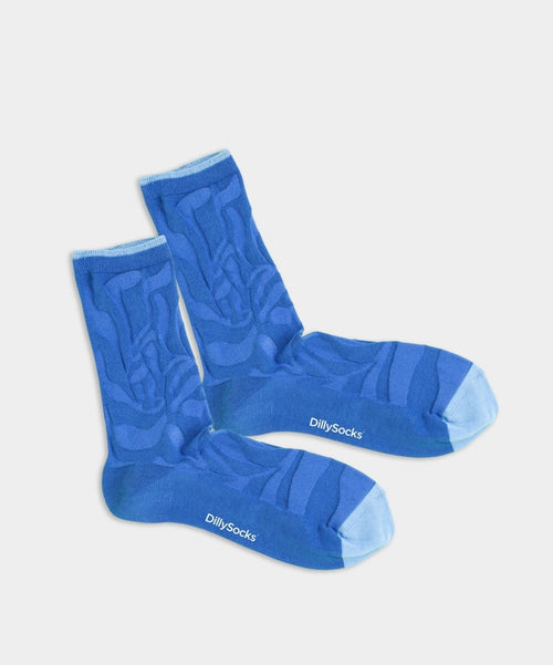 dilly socks Notre chaussettes pour femmes: Crumpled Indigo