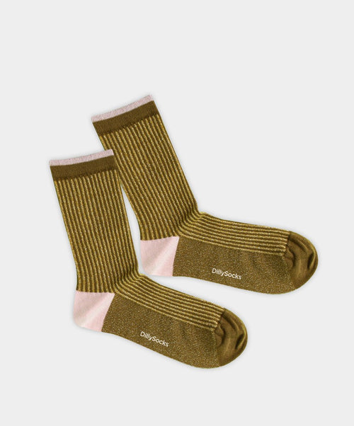 dilly socks Notre chaussettes pour femmes: Earth Glitter