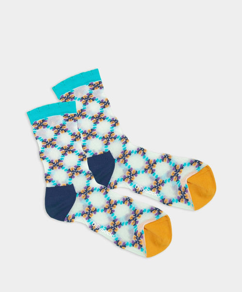 dilly socks Notre chaussettes pour femmes: Flower Honeycombs