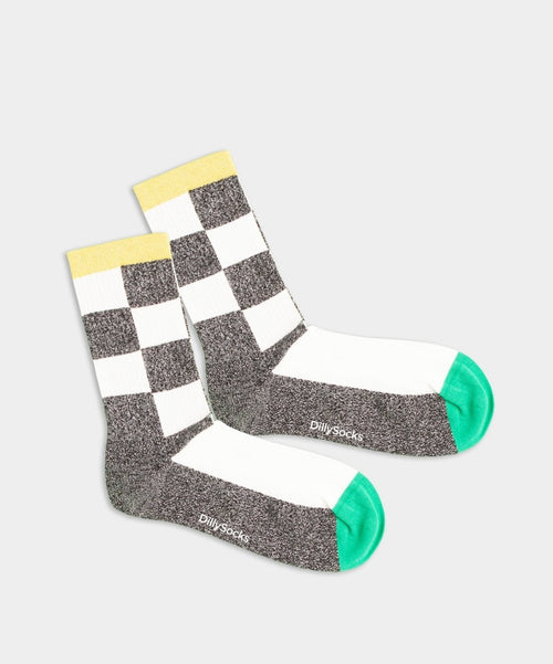 dilly socks Notre chaussettes pour femmes: Glitzy Classic Chess
