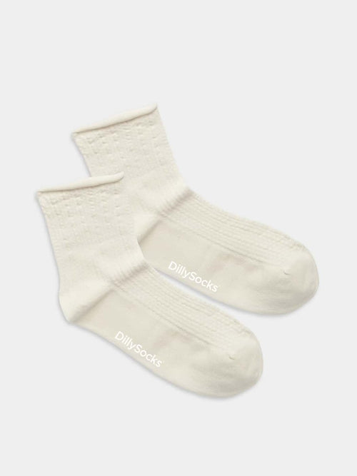 dilly socks Notre chaussettes pour femmes: Innocent White