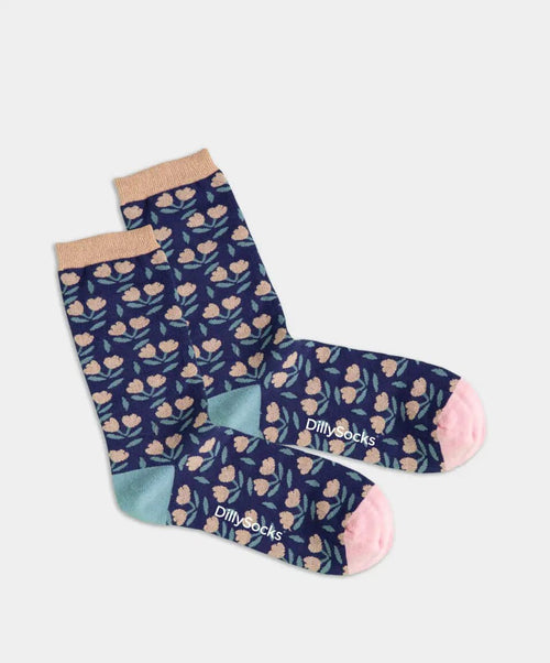 dilly socks Notre chaussettes pour femmes: Midnight Flower