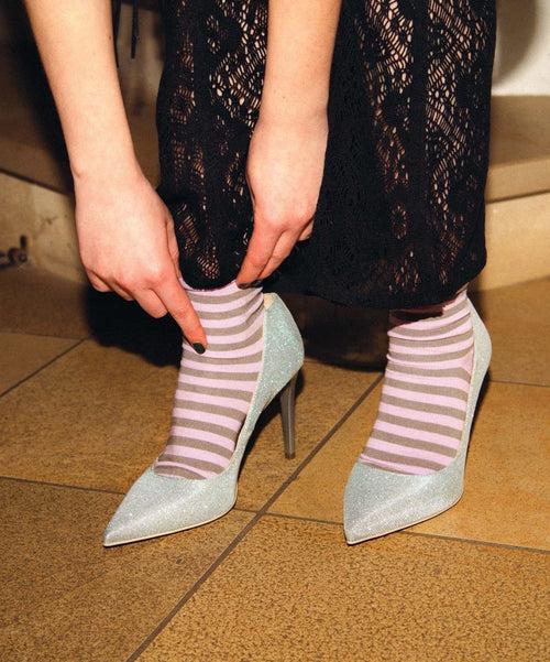Dilly Socks Notre Chaussettes Pour Femmes: Stripy Lilac Tones
