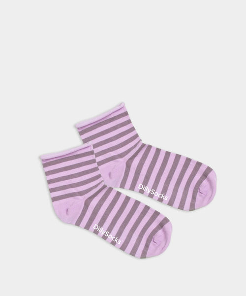 dilly socks Notre chaussettes pour femmes: Stripy Lilac Tones