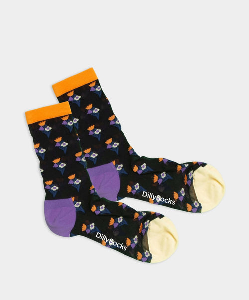dilly socks Notre chaussettes pour femmes: Tiny Flower Bouquet