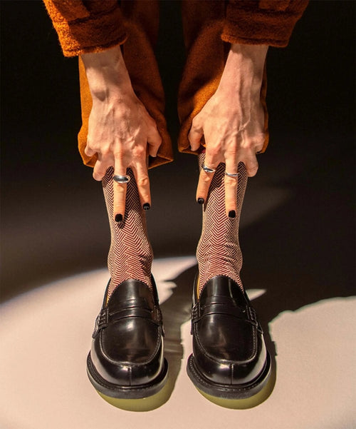 Dilly Socks Notre Chaussettes Pour Hommes: Wine Fishbone