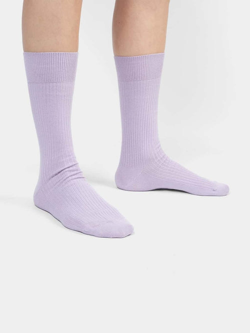 Dilly Socks Notre Chaussettes: Ribbed Lavender Lilac