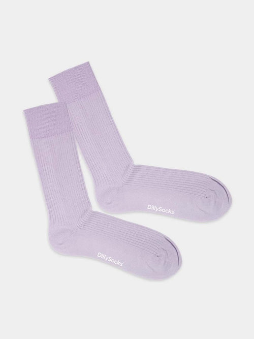 dilly socks Notre chaussettes: Ribbed Lavender Lilac