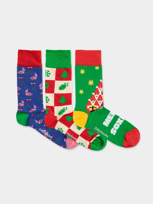 Dilly Socks Notre Coffret Cadeau Chaussettes: Christmas Season (boîte De 3)