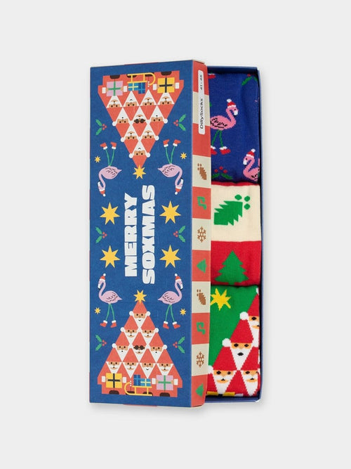 dilly socks Notre Coffret Cadeau Chaussettes: Christmas Season (boîte de 3)