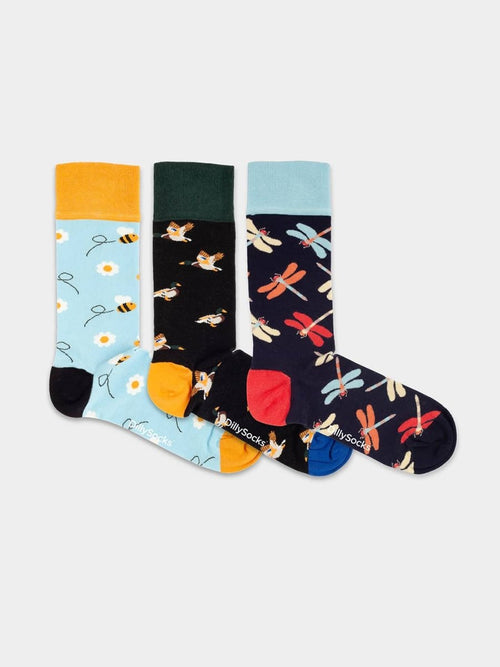 Dilly Socks Notre Coffret Cadeau Chaussettes: Flutter Into Spring (boîte De 3)