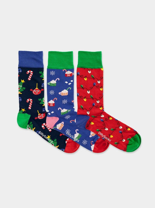 Dilly Socks Notre Coffret Cadeau Chaussettes: Wonderful Christmas (boîte De 3)
