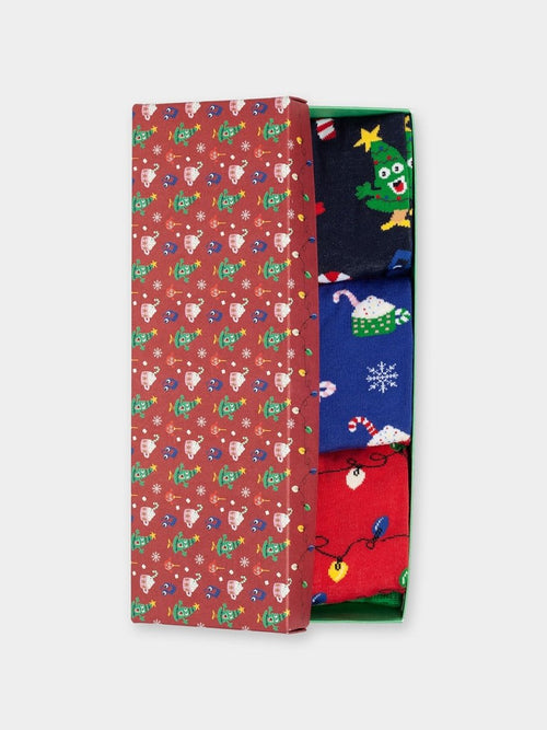 dilly socks Notre Coffret Cadeau Chaussettes: Wonderful Christmas (boîte de 3)