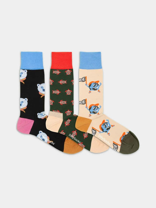 Dilly Socks Notre Coffrets Cadeaux: Around The World (boîte De 3)