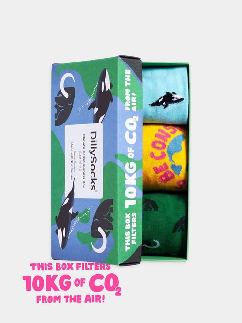 dilly socks Notre coffrets cadeaux: Climate Consciousness (boîte de 3)