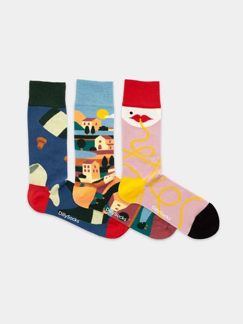 Dilly Socks Notre Coffrets Cadeaux: Dolce Vita (boîte De 3)