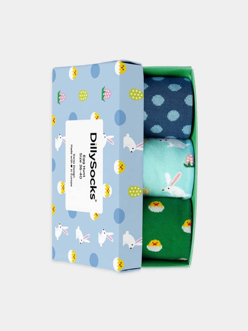 dilly socks Notre coffrets cadeaux: Egg Hunt (boîte de 3) dilly socks Notre coffrets cadeaux: Egg Hunt (boîte de 3)