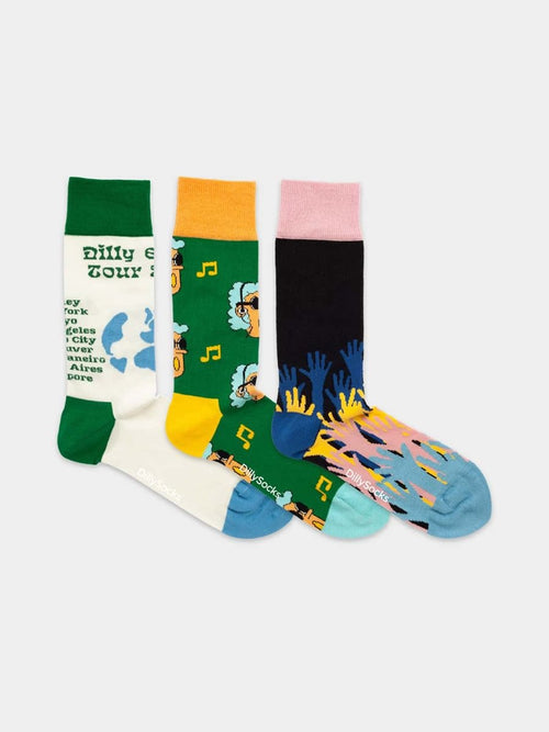 Dilly Socks Notre Coffrets Cadeaux: Festival Vibes (boîte De 3)