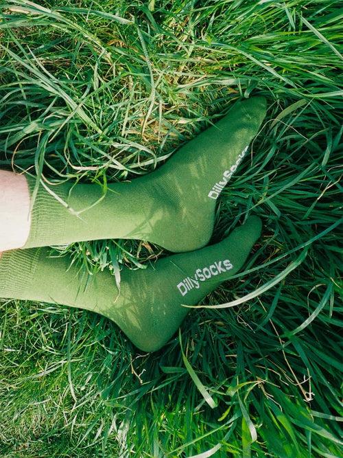 Dilly Socks Notre Jeux De Chaussettes: D-Compose Moss Green (pack De 2)