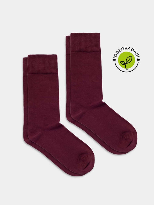 dilly socks Notre jeux de chaussettes: D-Compose Wine Red (pack de 2)