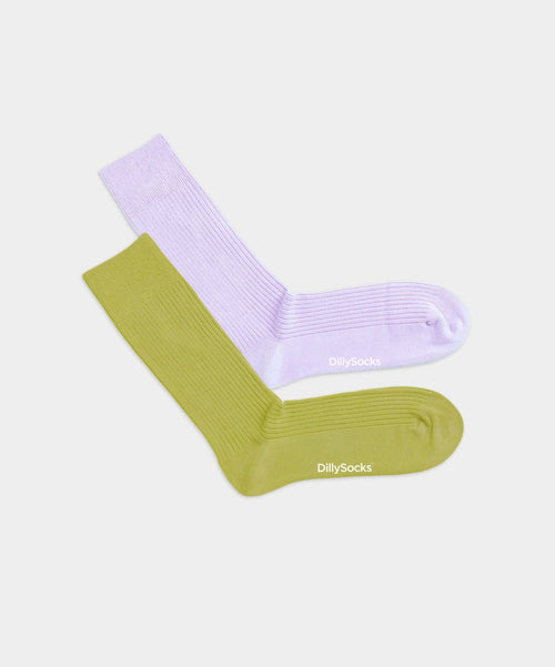 dilly socks Notre jeux de chaussettes: Ribbed Modern Pastels (pack de 2)
