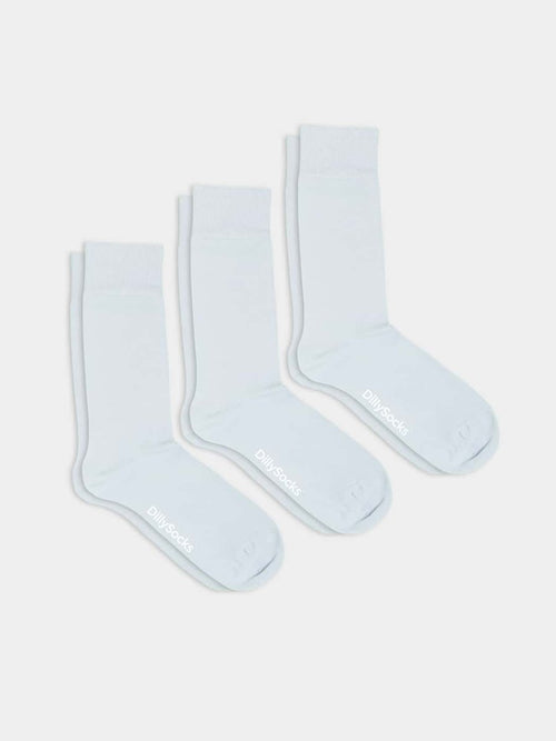 dilly socks Notre jeux de chaussettes: Smooth Baby Blue (pack de 3)