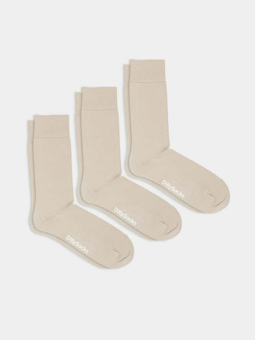 dilly socks Notre jeux de chaussettes: Smooth Nude Sand (pack de 3)