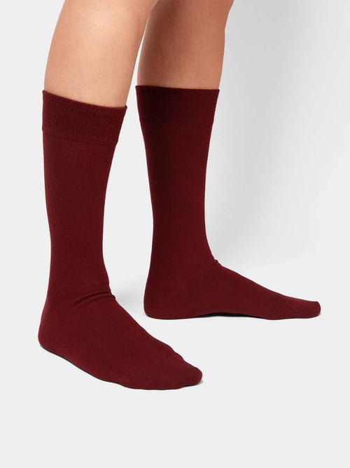 Dilly Socks Notre Jeux De Chaussettes: Smooth Wine Red (pack De 3)