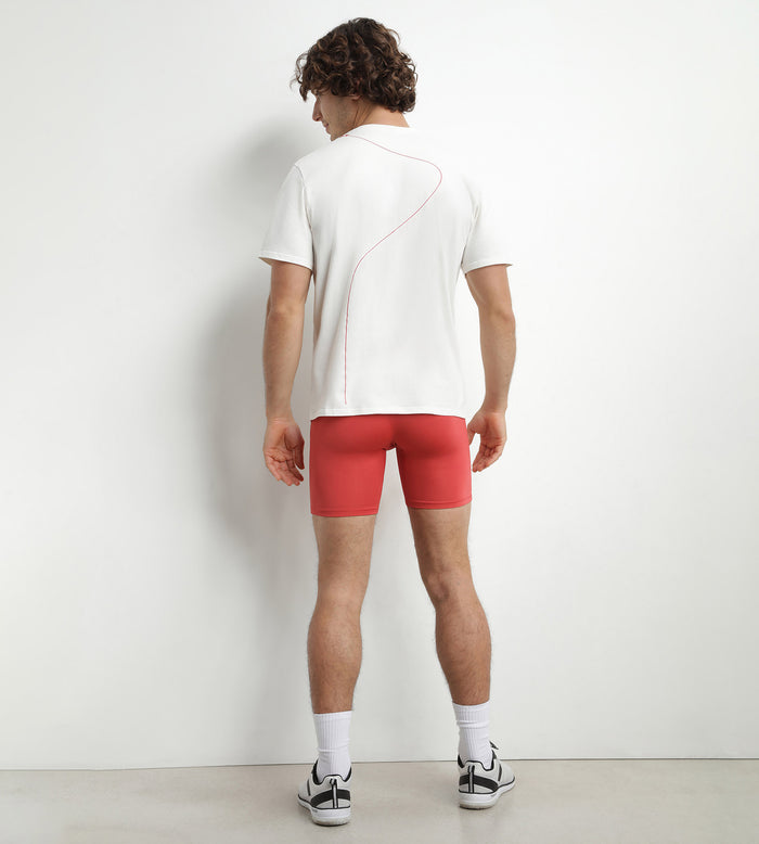 Dim Boxer De Sport Long Homme En Microfibre Et Mesh Rouge Alerte Dim Move