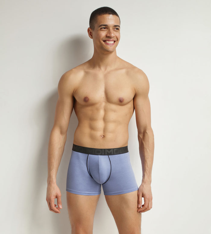 dim Boxer homme en coton modal à ceinture contrastée Bleu Dim Classic