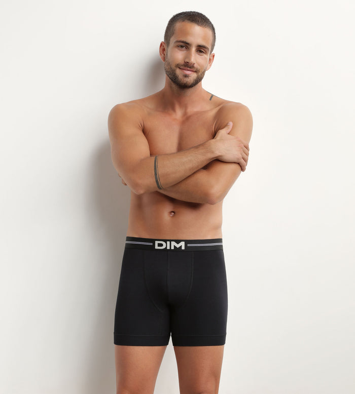 dim Boxer homme en coton modal à coutures plates Noir Dim Icons Essentiel