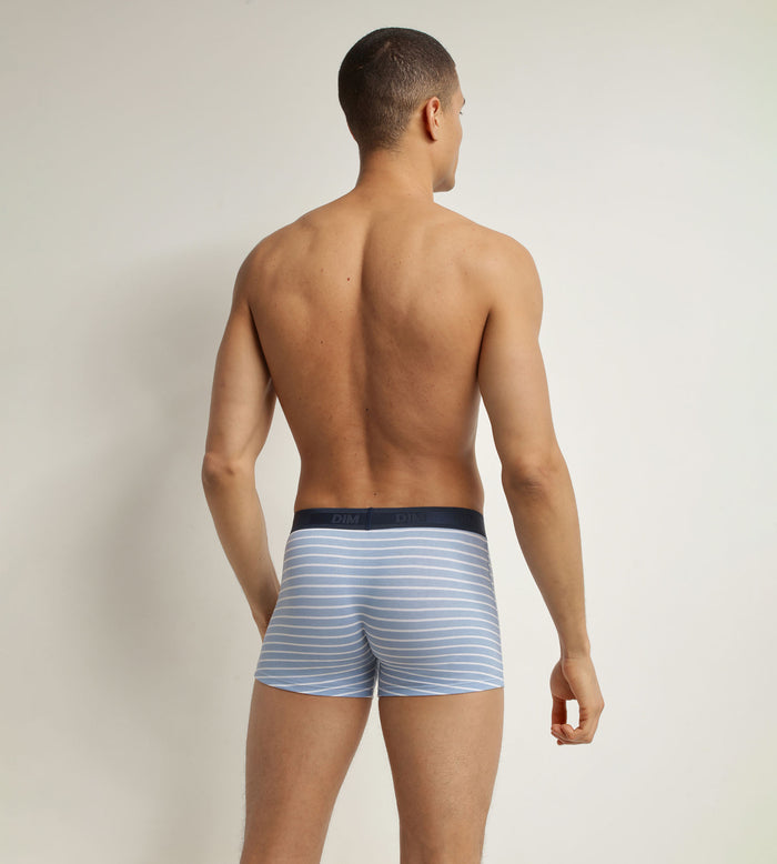 Dim Boxer Homme En Coton Stretch Bleu à Rayures Dim Fancy