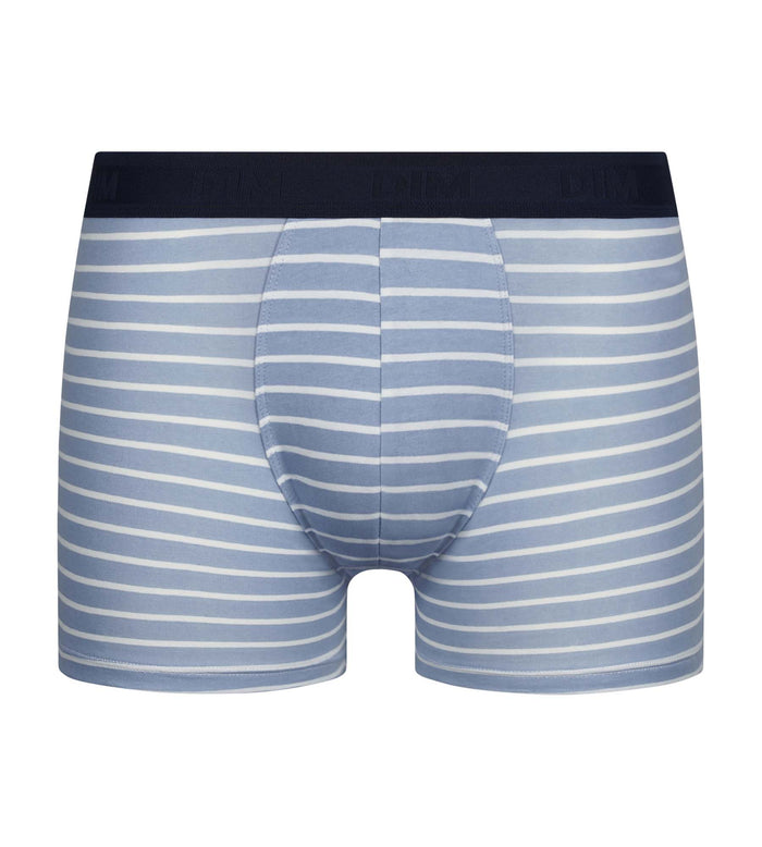 Dim Boxer Homme En Coton Stretch Bleu à Rayures Dim Fancy