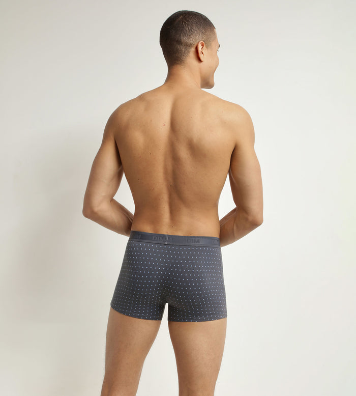 Dim Boxer Homme En Coton Stretch Lavande à Pois Dim Fancy
