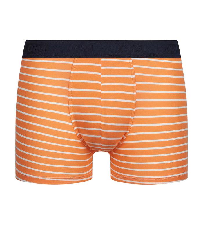 Dim Boxer Homme En Coton Stretch Orange à Rayures Dim Fancy