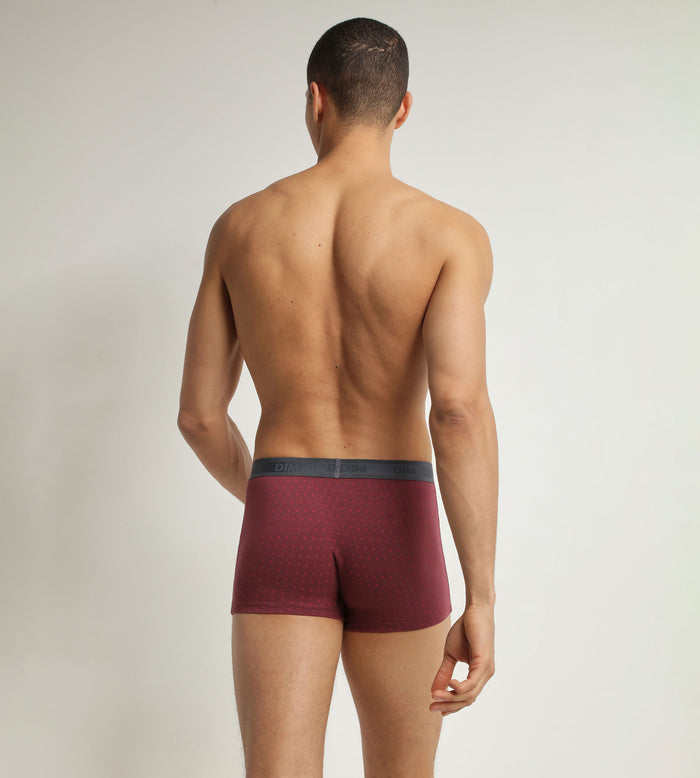 Dim Boxer Homme En Coton Stretch Rubis à Pois Dim Fancy