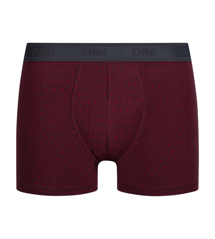 Dim Boxer Homme En Coton Stretch Rubis à Pois Dim Fancy