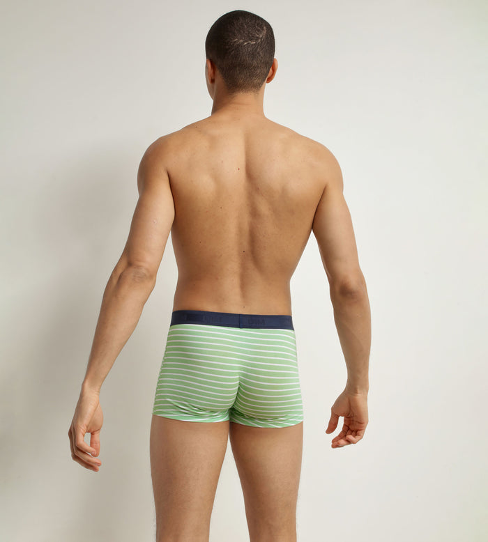 Dim Boxer Homme En Coton Stretch Vert à Rayures Dim Fancy