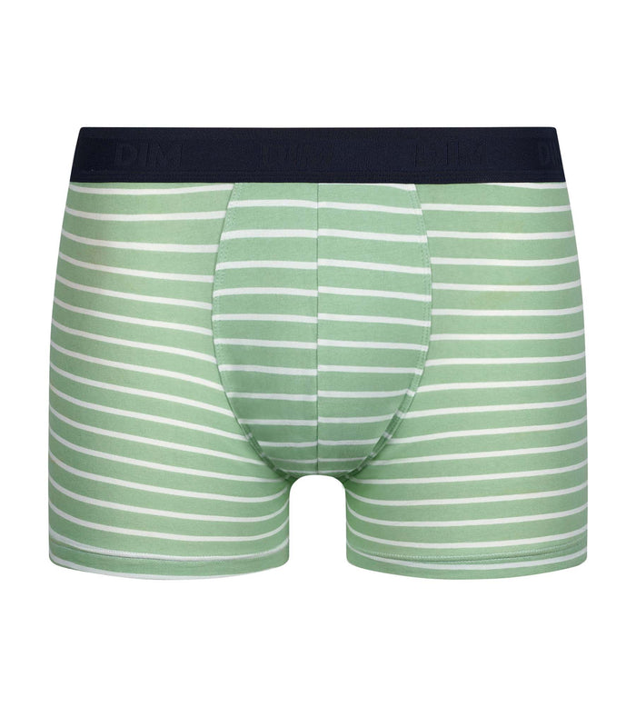 Dim Boxer Homme En Coton Stretch Vert à Rayures Dim Fancy