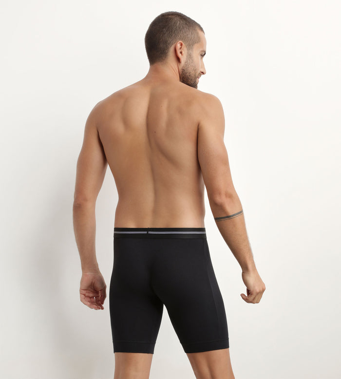 Dim Boxer Long Homme En Coton Modal Noir Dim Icons Essentiel